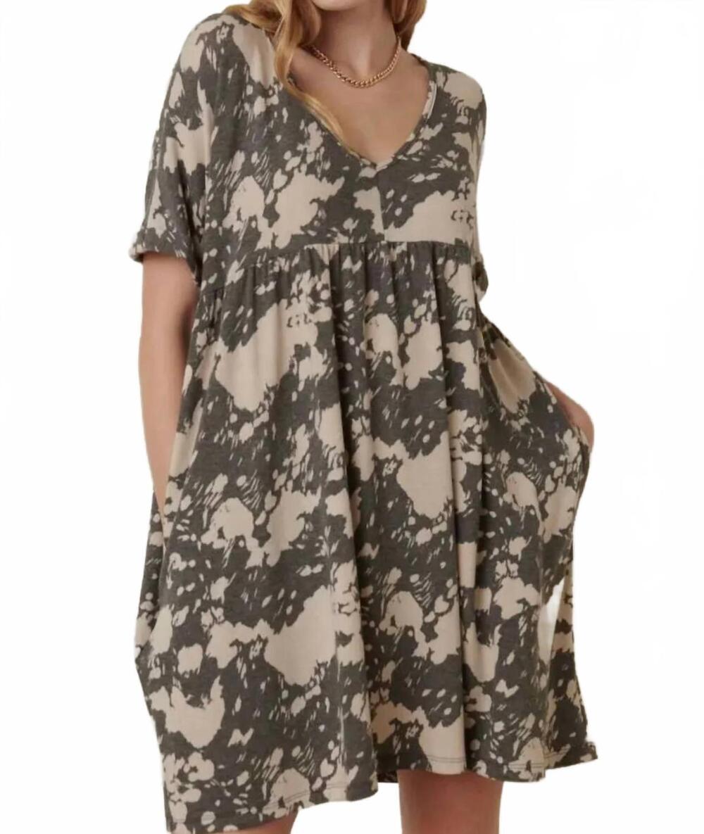 NEW MITTOSHOP babydoll mini dress in abstract print